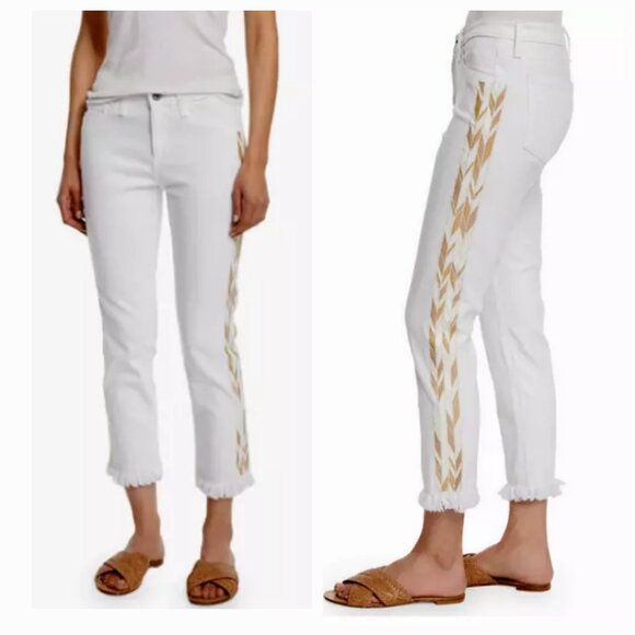 Adriano Goldschmied Mid-Rise Stilt Crop Cigarette Leg White Jean NEW - Picture 1 of 14